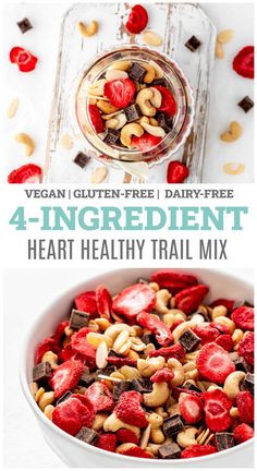 four ingredient heart healthy trail mix in a bowl