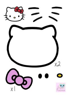 an image of hello kitty and her bow on the side of a whiteboard with black dots