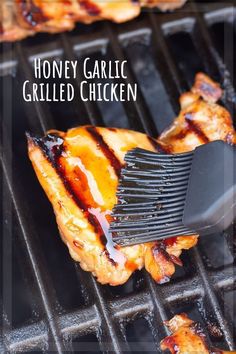 honey garlic grilled chicken on the grill