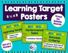 learning target posters for students to use in their classroom's writing and spelling skills