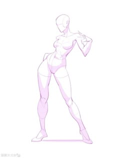 a drawing of a female figure in pink