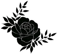 Small Dark Cover Up Tattoos For Women, Solid Black Rose Tattoo, Small Black Flower Tattoo, Black Flower Tattoo Design, Black Rose Cover Up Tattoo, Silouette Tattoo Black, Blackout Rose Tattoo, Small Solid Black Tattoo, Easy Cover Up Tattoos