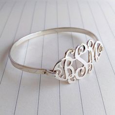 Personalized Bridesmaid Gift,Silver Monogram Bracelet,Three Initial Bracelet,3 Initial Monogram Brac Silver Monogram Bracelet, Unique Monogram, Monogram Earrings, Japanese Jewelry, Engraved Bar Necklace, Engraved Cufflinks, Monogram Bracelet, Vertical Bar Necklace, Bracelet Initial