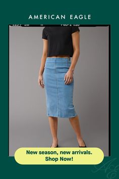 Next Level Stretch/Our softest, stretchiest, never-loses-its-shape denim/Dark wash/This skirt is Real Good: Made with the planet in mind & a promise to continue to do better. Casual Stretch Denim Skirt In Denim Blue, Trendy Stretch Denim Blue Denim Skirt, Trendy Stretch Denim Skirt In Denim Blue, Trendy Stretch Denim Blue Skirt, Casual Stretch Denim Skirt, Fitted Casual Denim Skirt For Workwear, Casual Fitted Denim Skirt For Work, Trendy Stretch Denim Skirt, Casual High Rise Stretch Denim Skirt