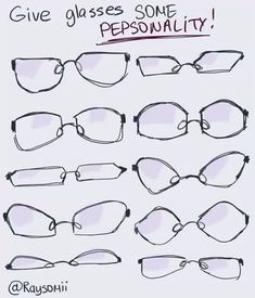 some glasses that have been drawn to look like they are being used for eyeglasses