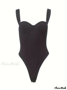 Olivia Mark - Solid Color Bustier Cami Bodysuit, Sleeveless One Piece Bodysuit, Women's Clothing Elegant Sleeveless Bodysuit With Built-in Bra, Chic Sleeveless Bodysuit With Built-in Bra, Fitted Straps Bodysuit Shapewear, Fitted Straps Shapewear Bodysuit, Chic Underwire Bodysuit, Fitted Shapewear Bodysuit With Straps, Summer Shapewear Bodysuit With Tank Straps, Summer Shapewear Camisole, Fitted Sleeveless Bodysuit With Built-in Bra