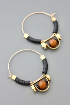 FERE24 – david aubrey Elegant Small Hoop Brown Earrings, Modern Black Small Hoop Jewelry, Elegant Small Brown Hoop Earrings, Unique Black Brass Jewelry, Modern Black Hoop Jewelry, Bronze Metal Hoop Jewelry, Modern Small Hoop Brown Earrings, Brown Hoop Single Earring, Unique Black Copper Jewelry