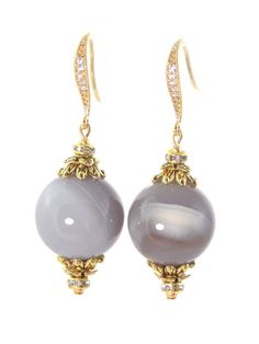 Gray Agate Ball Drop Short Gold Statement Earrings – KMagnifiqueDesigns Elegant Agate Drop Earrings, Elegant Silver Agate Earrings, Drop Statement Earrings, Grey Agate, Pinterest Group, Ball Drop, Gold Statement Earrings, Statement Drop Earrings, Cubic Zirconia Earrings