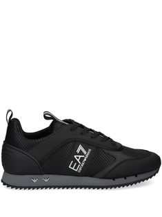 black/white mesh panelling logo patch to the side silver-tone logo plaque logo-embossed patch to the rear round toe front lace-up fastening branded insole pull-tab at the tongue and heel ridged rubber sole Luxury Lace-up Mesh Sneakers, Sporty Sneakers With Embossed Logo, Lace-up Running Shoes For Light Sports With Logo, Custom Low-top Sneakers With Logo For Sports, Sporty Custom Sneakers With Logo Detail For Streetwear, Sporty High-top Sneakers With Logo Detail, Luxury High-top Sneakers With Logo, Lace-up Running Sneakers With Logo Print, Lace-up Sneakers With Logo Print For Running