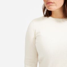 Women’s Cashmere Crew | Everlane Classic Fitted Sweater For Layering, Fitted Cashmere Sweater For Everyday, Fitted Cashmere Sweater For Spring, Cream Cashmere Fine Knit Top, Everlane Long Sleeve Sweater, Cream Fine Knit Cashmere Top, Elegant Cream Cashmere Top, Elegant Spring Cashmere Top, Elegant Cream Tops For Everyday