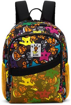 BAPE.Kids Multicolor All Baby Milo STA Day Backpack.Canvas backpack in multicolor..· Graphic pattern printed throughout.· Rolled webbing carry handle.· Adjustable padded shoulder straps.· Sternum strap.· Logo patch at face.· Zip and patch pocket at face.· Mesh patch pocket at sides.· Two-way zip closure.· Fully lined.· H14.5' x W10' x D4'.Supplier color: Multi.100% polyester..Made in China..242546M717001 Bape Backpack, Sprayground Backpack, Bape Kids, Baby Milo, Day Backpacks, Girly Bags, Girly Art Illustrations, Men's Bags, Canvas Backpack