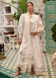 Farah Talib Aziz Ourika Ivory Summer Lawn Off-white Dabka Dupatta, Bohemian Beige Set With Dupatta, Beige Bohemian Set With Dupatta, Beige Bohemian Sets With Dupatta, Bohemian Cream Wedding Sets, Bohemian Cream Sets With Dupatta, Bohemian Cream Set With Dupatta, Festive Off White Sets With Printed Motifs, Festive Off-white Printed Sets