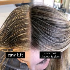 What does a ROOT SHADOW do? @the.blonde.chronicles walks us through the importance of a root shadow ✨ "On the left is the raw lift after I… | Instagram Shadow Roots Hair, Root Shadow, Hair Foils, Haircut Tip, Blonde Hair Makeup, Hair Shadow, Blonde With Dark Roots, Hair Color Formulas, Brunette Hair With Highlights