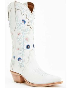 Shyanne Womens Fleur Western Boots - Snip Toe, White Cute Cowgirl Boots, White Cowgirl Boots, White Cowboy Boots, Womens Cowgirl Boots, Boot Barn, Concert Fits, Heel Caps, White Boots, Rubber Heels