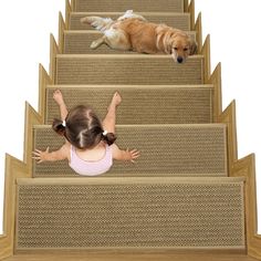 PRICES MAY VARY. 👪Upgraded Material: Our stair treads for wooden surface is made of a blend of natural linen and polyester fibers, featuring a double-sided anti slip design. The edges have been perfectly cut to present a polished appearance. They have water and oil absorption properties, making them ideal stair slides for wooden stairs. 😻Top quality anti slip bottom: These wooden stair treads feature a unique rubber anti slip backing, making them easier to install and disassemble than standard Wooden Steps Indoor, Steps Indoor, Stairs Edge, Stair Slide, Carpet Treads, Carpet Stair Treads, Family Safety, Wooden Steps, Stair Parts