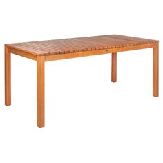 a wooden table on a white background