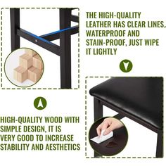 the instructions for how to use a table with a chair back and footrests