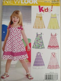 Infant Dresses, Party Dress Patterns, New Look Patterns, Girls Dress Sewing Patterns, Childrens Sewing Patterns, Sewing Patterns Girls, Girl Dress Patterns, Sewing Patterns For Kids, Childrens Dress