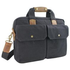 It is a standard size 15 in. casual style canvas messenger bag with a cushion pocket for the laptop computer purpose. Laptop computer cushion can fit laptop width up to 14.3 in. It has external and internal multiple pockets, sort your belonging very well if you do not carry tons of items. Canvas has its elegant beautiful vintage looking which fits both casual and formal occasions. Color: Black. Laptop Bag Men, Canvas Travel Bag, Laptop Messenger Bags, Luggage Store, Canvas Messenger Bag, Messenger Bag Men, Leather Messenger Bag, Leather Briefcase, Shoulder Messenger Bag