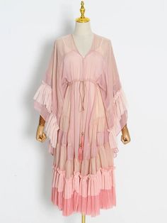 44871988805854|44871988838622|44871988871390|44871988904158 Bohemian Long Sleeve Chiffon Midi Dress, Bohemian Midi-length Chiffon Beach Dress, Pink Bohemian Chiffon Midi Dress, Bohemian Midi Chiffon Beach Dress, Bohemian Beach Midi Chiffon Dress, Feminine Long Dress For Beach, Feminine Long Sleeve Summer Maxi Dress, Spring Long Maxi Dress With Ruffles, Long Ruffled Maxi Dress For Spring