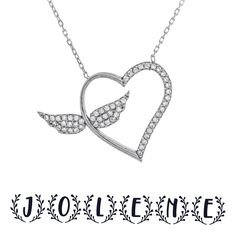 This stunning, high quality pendant is made from solid 925 sterling silver made into the shape of a wings heart Perfect as a special lucky gift for someone you care about or to wear yourself as a means of expressing your individuality and identity. Comes ready in a Gift Box. Measurements: Pendant - 2.8cm/1.10 inches in width x 1.9cm/0.74 inches in height Solid 925 Sterling Silver Chain length around - 45 cm/17.7 inches Check out our Etsy store to find different colour variations or matching jewe Valentine's Day Gift Jewelry Wing-shaped, Valentine's Day Wing-shaped Jewelry Gift, Wing-shaped Jewelry For Valentine's Day Gift, Wing-shaped Necklace For Valentine's Day Gift, Silver Wing-shaped Necklace For Valentine's Day, Sterling Silver Heart Jewelry With Angel Wings, Heart-shaped Angel Wings Jewelry Gift, Angel Wings Heart Pendant Jewelry For Gifts, Valentine's Day Angel Wings Jewelry Gift