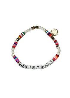 Adorn your arm with the Volleyball Beaded Bracelet and let good energy and compliments flow. Stack this beaded beauty with other accessories and enjoy a daily reminder of your love for volleyball and positive vibes! 3 Bracelets for $15 - No Code Needed! Adjustable Multicolor Sporty Bracelets, Sporty White Beaded Bracelets For Friendship, Sporty Adjustable Bracelets For Everyday, Adjustable Sporty Bracelet For Everyday, White Beaded Bracelets For Friendship, Adjustable Sports Beaded Bracelets With Letter Beads, Sporty Adjustable Beaded Jewelry, Sporty White Beaded Stretch Bracelet, White Beaded Stretch Bracelet