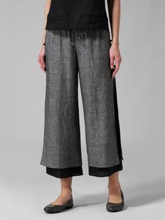 Wide Leg Casual Comfy Loose Pants Miss Me Outfits, Kain Linen, Cotton Casual Pants, Button Pants, Black Wide Leg Pants, Winter Mode, Linen Casual, Wide Leg Linen Pants, Cotton Bottoms