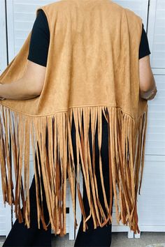 BQ13618 Tan suede fringe tassel vest/cardigan Wholesale online/physical store supplier in USA Brown Fringe Vest For Festival, Festival Fringe Brown Vest, Bohemian Brown Fringe Vest, Brown Bohemian Fringe Vest, Bohemian Brown Vest With Fringe, Brown Bohemian Vest With Fringe, Bohemian Vest Outerwear For Fall, Brown Fringe Vest For Fall, Bohemian Fall Vest Outerwear