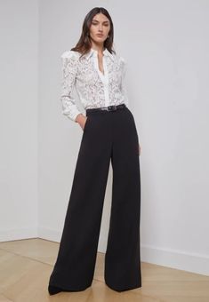 Pilar Wide Leg Pant - Garbarini Cashmere Travel Wrap, Designer Clothing Brands, High Rise Pants, Wide Leg Pant, Dress Pant, Designer Outfits Woman, The Professional, Work Outfit, Wide Leg Pants