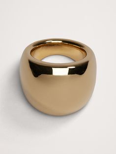 Our statement-scale dome ring is cast in bronze with a pleasing level of heft.  The bronze is plated in 12K gold or sterling silver and polished to a high shine.  Timeless Classics: Luxury, everyday.  A showcase of time-honored craftsmanship and skilled Italian artisans, these are the pieces you'll reach for season after season, delighting in their exceptional versatility and endless appeal.  12K-gold plated or silver-plated bronze.  Made in Italy.  Length: 1" Bulky Rings, Dome Ring, Ring Watch, Handcrafted Rings, Domed Ring, Design Jewelry, Christmas 2024, Princess Kate, Gems Jewelry