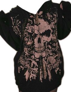 Skull Print Zip Up Oversized Hoodie - AnotherChill