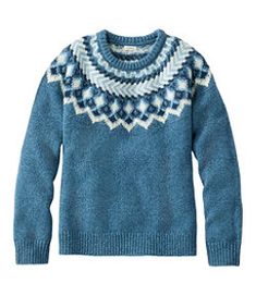 #LLBean: Women's Bean's Classic Ragg Wool Sweater, Crewneck Fair Isle Fair Isle Sweaters, Vintage Fair Isle, Buy List, Vintage Indigo, Fair Isle Knitting, Kids Outerwear, Fair Isle Sweater, Winter Clothing, Style Cardigan