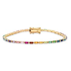 A simple design that instantly adds edge to your look! Available in 14K Yellow Gold Gemstone weight =2.45 carats Gemstones include sapphires, rubies emeralds and amethysts Multi Gemstone Bracelet, Rainbow Sapphires, Birthday Bracelet, Gold Armband, Gold Ear Cuff, Ear Cuff Earings, Wedding Jewelry Bracelets, Looks Chic, Bracelet Collection