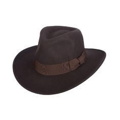 Indiana Jones Wool Felt Fedora- Katanga – Tenth Street Hats Fitted Winter Travel Hat, Wool Fedora With Curved Brim In Solid Color, Wool Fedora With Curved Brim, Solid Wool Fedora With Curved Brim, Winter Travel Hats In Solid Color, Western Wool Hat With Flat Bill, Solid Wool Fedora With Wide Brim, Fall Felt Hat With Flat Bill, Flat Bill Felt Hat For Fall