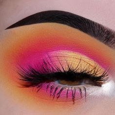 Easy Eyeshadow For Beginners Colorful, Eyeshadow Looks Bright, Bright Eyeshadow Looks, Bright Makeup Looks, Summer Eyeshadow Looks, Makeup Eyeshadow Looks, Bright Eye Makeup