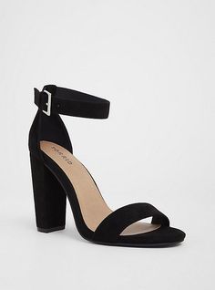 Wide Width Black Ankle Strap Heel Sandal - Wide Width Plus Size Black Men Semi Formal, Обувь Air Jordan, Hak Tinggi, Black Ankle Strap Heels, Wide Width Sandals, High Heel Dress, Ankle Strap Sandals Heels, Prom Heels, Wide Width Shoes