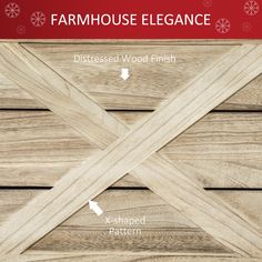 an image of a wood fence with the words farmhouse elegance on it and arrows pointing in different directions