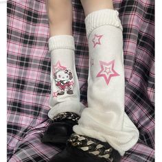 🧦 Sanrio Hello Kitty Leg Warmers - Embrace Cuteness and Warmth 🧦 ✨ Charming Legwear: The Sanrio Hello Kitty Leg Warmers isn't just any legwear; it's an adorable accessory that adds charm and warmth to your style. Featuring the iconic Sanrio character Hello Kitty, these leg warmers allow you to express your affection for cuteness while staying cozy and fashionable. 💖 Charming Design: With Hello Kitty's cute face and design adorning these leg warmers, every time you wear them, you celebrate the Sanrio Leg Warmers, White Leg Warmers For Cosplay And Winter, Harajuku Style Fitted White Leg Warmers, White Fitted Harajuku Leg Warmers, White Fitted Harajuku Style Leg Warmers, White Harajuku Bottoms For Winter, White Harajuku Style Bottoms For Winter, White Fitted Cute Leg Warmers, Kawaii White Fitted Bottoms