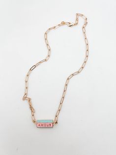 Barrel Charm Necklace Spring 2023, Paper Clip, Charm Necklace, Barrel, Gold Plate, Plating, Chain, Gold