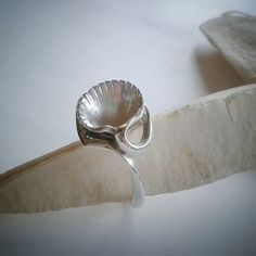 This is an Art Nouveau inspired sterling silver ring that have been designed and made by me using the lost wax method. Featuring a shell it's the perfect jewelry for the Summer holidays. The ring weighs 4.3 grams and is approx. 12x20 mm. If you would like it in gold feel free to contact me. Unique Silver Shell Rings, Silver Shell-shaped Ring For Gift, Unique Sterling Silver Shell Jewelry, Silver Shell Rings For Gift, Unique Shell-shaped Silver Jewelry, Unique Silver Shell-shaped Jewelry, Octopus Ring, Silver Mermaid, Dragon Ring