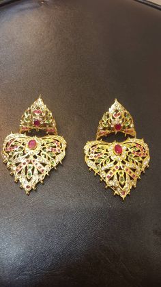 Kundan jhumka earrings in multi color with gold plated base Kundan Jhumka Earrings, Kundan Jhumka, Earrings Model, Jhumka Earrings, Gold Plate, Multi Color, Plating, Gold, Color