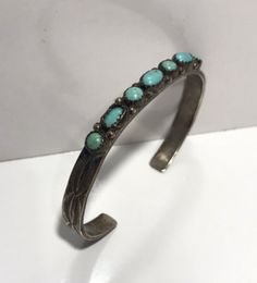 Vintage Turquoise Stamped Bracelets, Antique Turquoise Adjustable Bracelet, Antique Adjustable Turquoise Bracelet, Adjustable Turquoise Vintage Bangle, End To End, Wide Bracelet, Navajo Turquoise, Vintage Navajo, American Indian