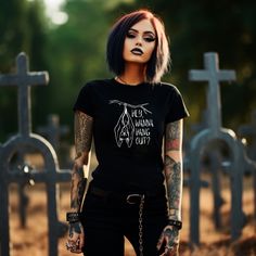 This unisex heavy cotton tee is the basic staple of any goth/emo/alternative individual's wardrobe.  The classic fit of this tshirt ensures a comfy relaxed wear, and is made of 100% cotton for year-round comfort that is sustainable and highly durable. The tear-away label means a scratch-free experience with no irritation or discomfort whatsoever. T-shirts are printed and shipped from the UK, and come in sizes S-5XL! Edgy Halloween T-shirt For Alternative Fashion, Edgy Halloween Concert T-shirt, Alternative Halloween T-shirt With Letter Print, Halloween Cosplay Alternative Style T-shirt, Alternative Halloween Cosplay T-shirt, Emo T-shirt For Halloween, Alternative Style Halloween Cosplay T-shirt, Emo Halloween T-shirt For Streetwear, Emo Halloween T-shirt For Alternative Fashion