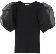 Fitted Tops With Mesh Puff Sleeves, Black Top With Sheer Puff Sleeves, Black Tops With Sheer Lantern Sleeves, Black Top With Sheer Lantern Sleeves, Elegant Black Puff Sleeve Top With Blouson Sleeves, Black Puff Sleeve Top With Bishop Sleeves For Fall, Elegant Black Puff Sleeve Top With Gathered Sleeves, Workwear Tops With Sheer Puff Sleeves, Sheer Puff Sleeve Tops For Work