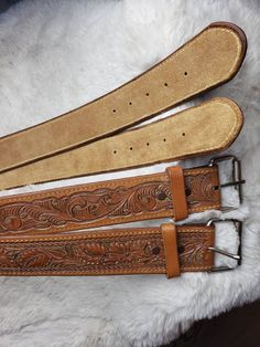 "Light brown top grain leather belts. Stitched with suede lining.. Made to last a lifetime. 2\" width" Light Brown Top, Western Denim Shirt, Ralph Lauren Denim, Brown Top, Metal Trim, Suspender Belt, Guitar Strap, Top Grain Leather, Leather Belts