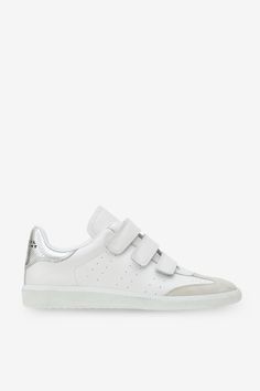 ISABEL MARANT 100% Bovine leather Color: White/Silver Embossed silver leather heel Low-top Flat heel Round toe Velcro®-fastening straps Rubber outsole Imported Temporary Store, Store Hours, White Silver, Isabel Marant, Leather Heels, Low Top, Color White, Boutique, Heels