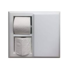 two rolls of toilet paper are in an open white box on a white background with space for text