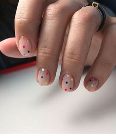 Polka Dot Nail Designs, Gradient Nail Design, Dot Nail Designs, Cute Pink Nails, Ten Nails, Makeup Nails Designs, Cute Short Nails, Nagellack Trends, Fall Nail Art Designs