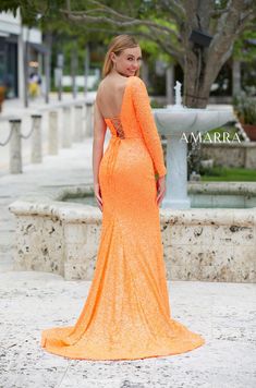 Amarra 87262 Long Fitted Sequin One Shoulder Long Sleeve Prom Dress Slit corset back Available Sizes: 6 Available Colors: Neon Blue Long Sleeve Prom Dress, Lace Up Corset Back, Sleeve Prom Dress, Fitted Gowns, Body Hugging Dress, One Shoulder Prom Dress, Lace Up Corset, Shop Dress, Pink Prom Dress