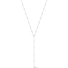 Sofer Jewelry - Diamond By The Yard Lariat Necklace in 14K White Gold Timeless Single Strand White Gold Jewelry, Formal White Gold Lariat Necklace With 17 Jewels, Luxury Formal Lariat Necklace With Adjustable Chain, Elegant White Gold Drop Lariat Necklace, Elegant Long Necklace With Polished Finish, Modern White Gold Lariat Necklace, Modern Diamond Necklace With Adjustable Chain For Formal Events, Formal White Gold Diamond Necklace With Adjustable Chain, Formal White Gold Drop Lariat Necklace